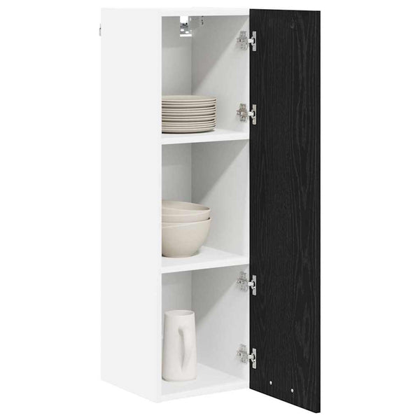Hängeschrank Schwarz Eichenoptik 30x100 cm