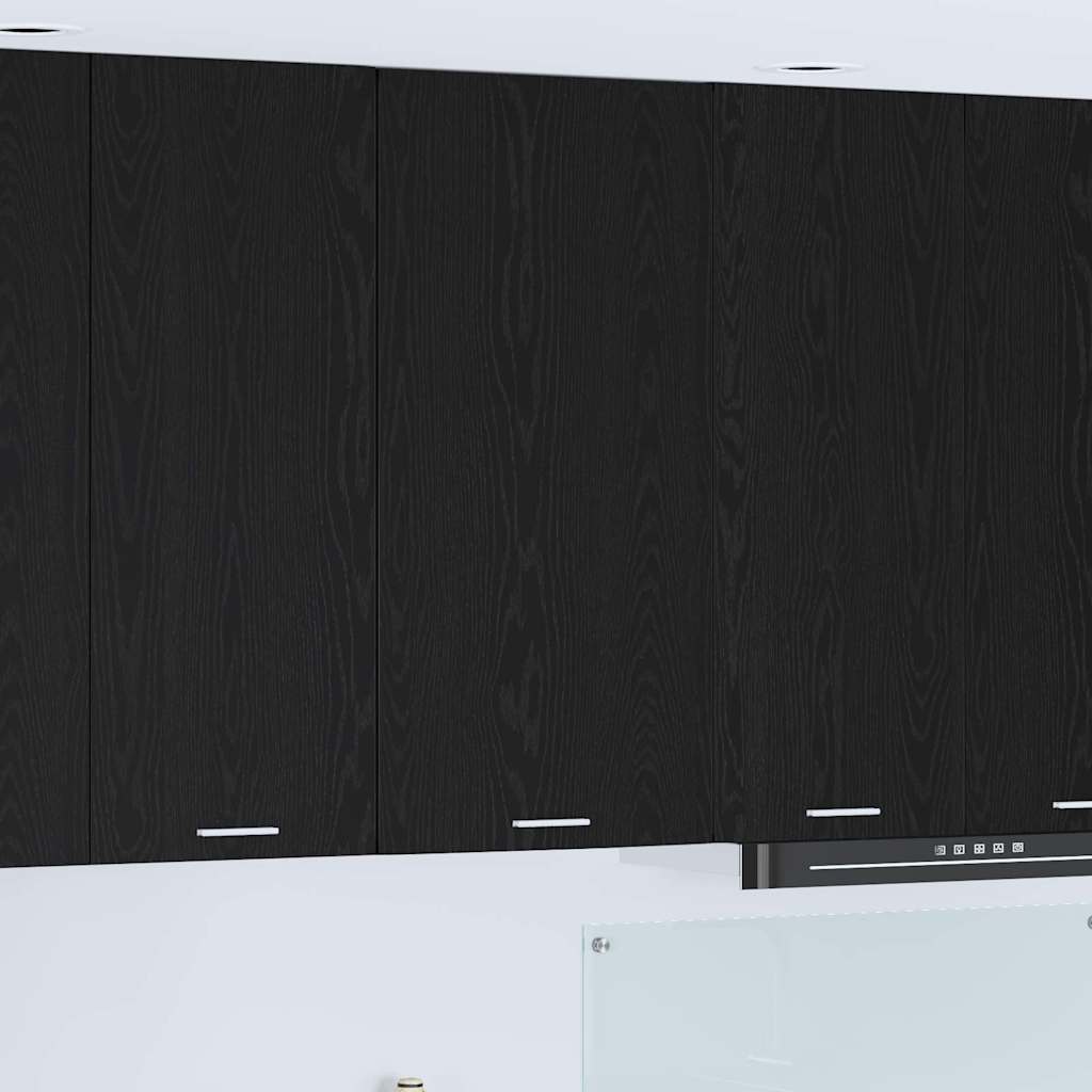 Hängeschrank Schwarz Eiche/Weiß 50x31x100 cm