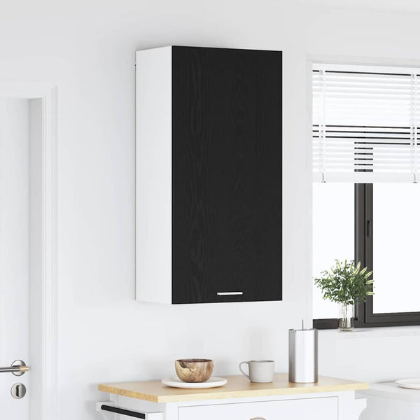 Hängeschrank Schwarz Eiche/Weiß 50x31x100 cm