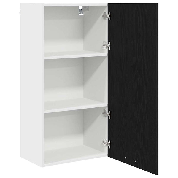 Hängeschrank Schwarz Eiche/Weiß 50x31x100 cm