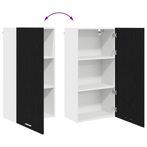 Hängeschrank Schwarz Eiche/Weiß 50x31x100 cm
