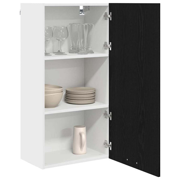 Hängeschrank Schwarz Eiche/Weiß 50x31x100 cm
