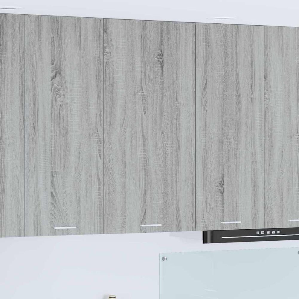 vidaXL Wall Cabinet with Storage Sonoma Grey and White 50 x 31 x 100 cm