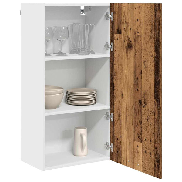Hängeschrank Altes Holz/Weiß 50x31x100 cm