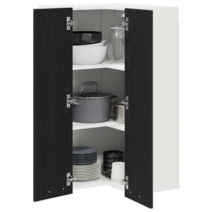 Hängeschrank Schwarz Eiche/Weiss 57x100 cm
