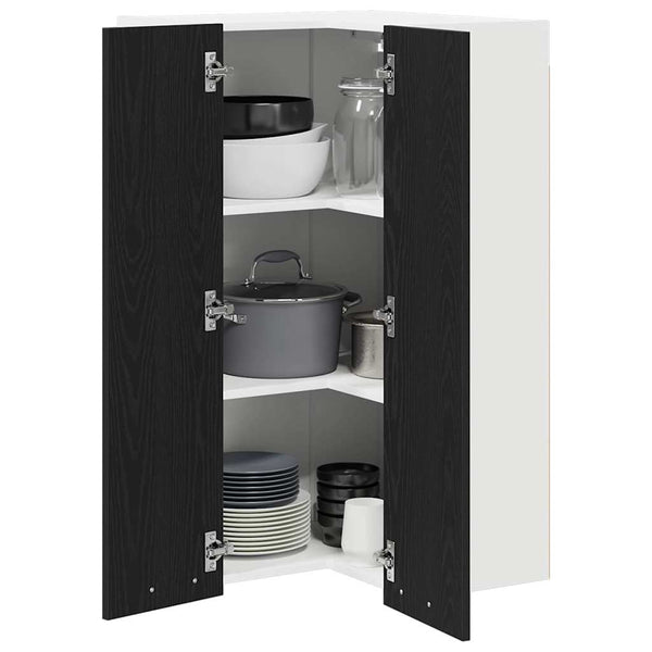 Hängeschrank Schwarz Eiche/Weiss 57x100 cm