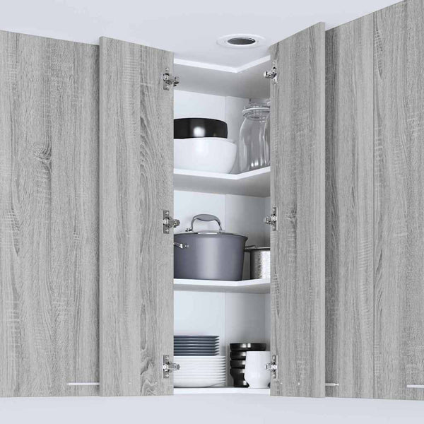 Hängeschrank Grau Sonoma/Weiß 57x57x100cm