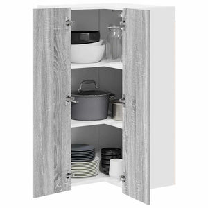 Hängeschrank Grau Sonoma/Weiß 57x57x100cm