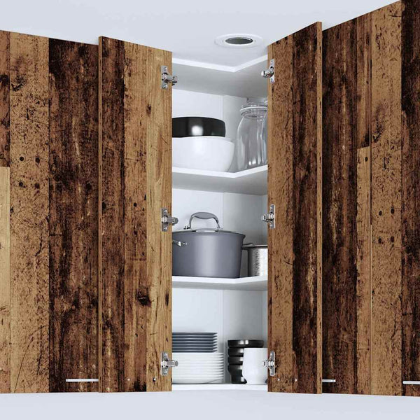 Hängeschrank Altes Holz/Weiß 57x57x100cm