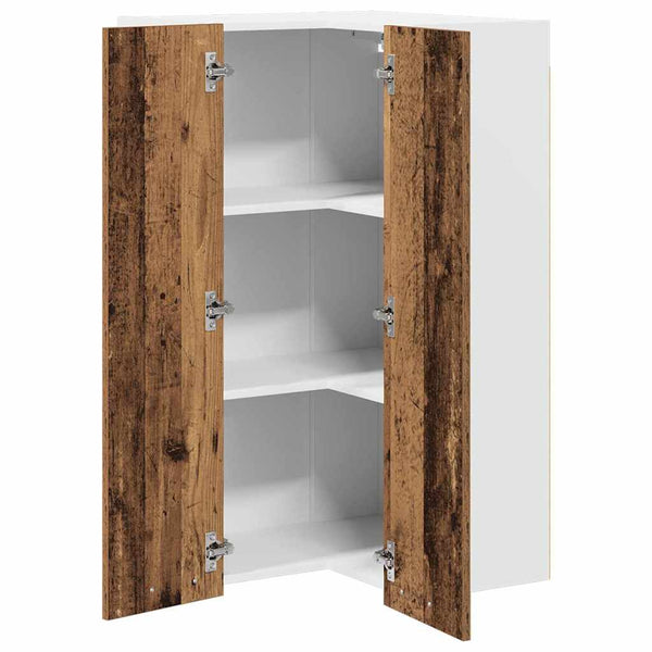 Hängeschrank Altes Holz/Weiß 57x57x100cm