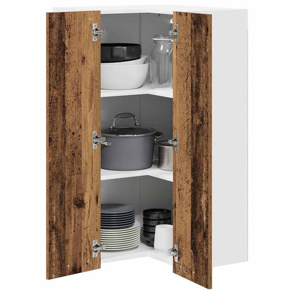 Hängeschrank Altes Holz/Weiß 57x57x100cm