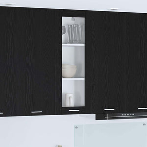 Hängeschrank Schwarz Eichen-Optik 40x31x100 cm