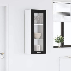 Hängeschrank Schwarz Eichen-Optik 40x31x100 cm