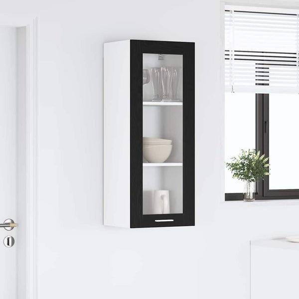 Hängeschrank Schwarz Eichen-Optik 40x31x100 cm