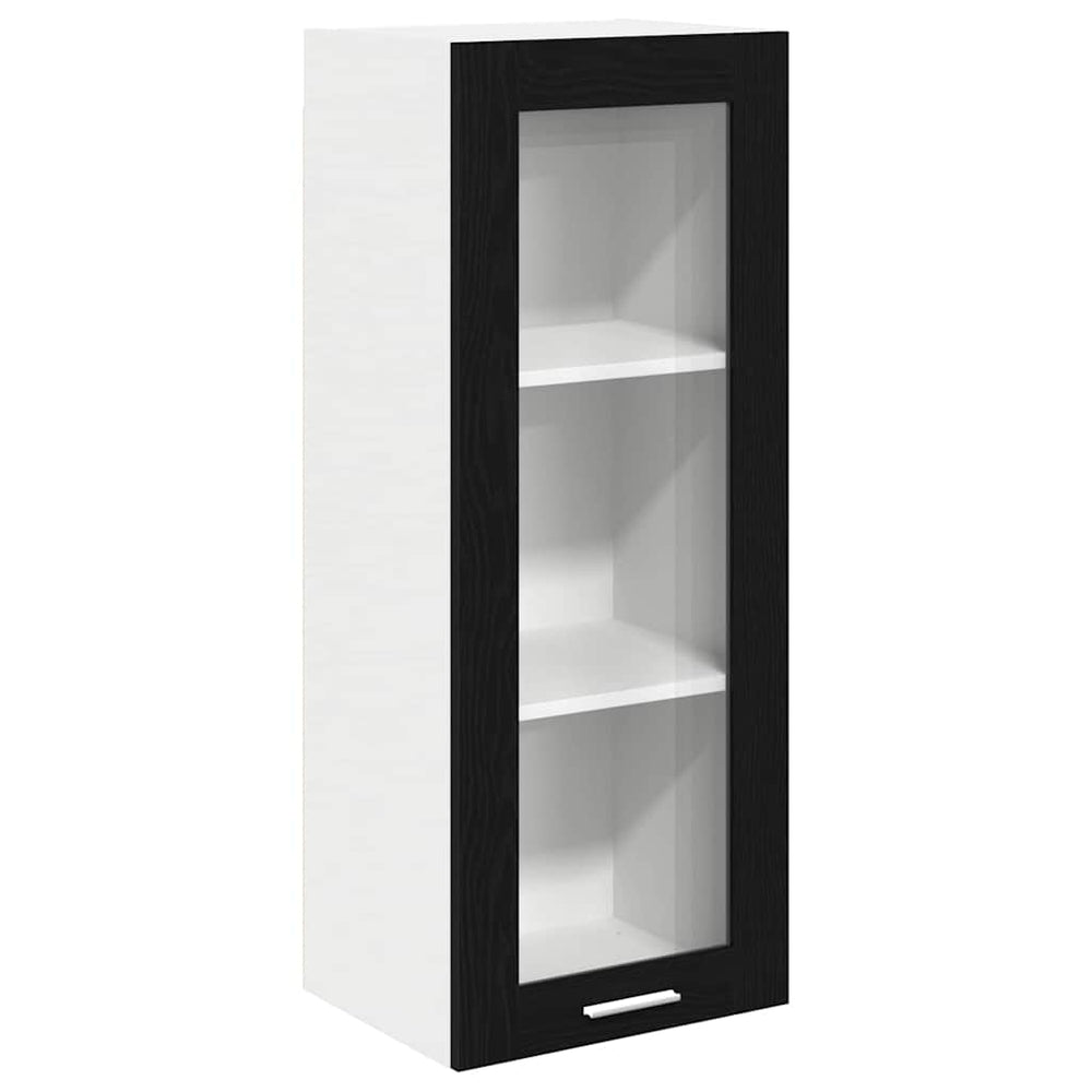 vidaXL Wall Cabinet with Storage Black Oak-Look 40 x 31 x 100 cm
