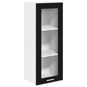 Hängeschrank Schwarz Eichen-Optik 40x31x100 cm