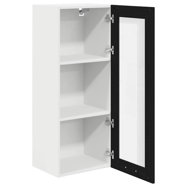 Hängeschrank Schwarz Eichen-Optik 40x31x100 cm