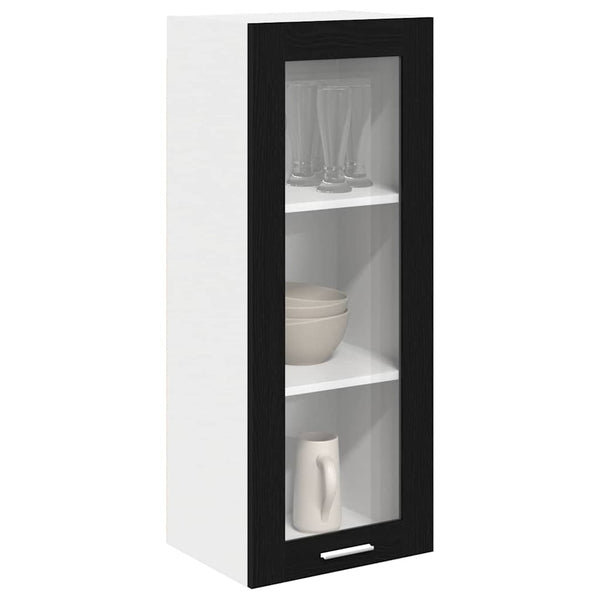 Hängeschrank Schwarz Eichen-Optik 40x31x100 cm