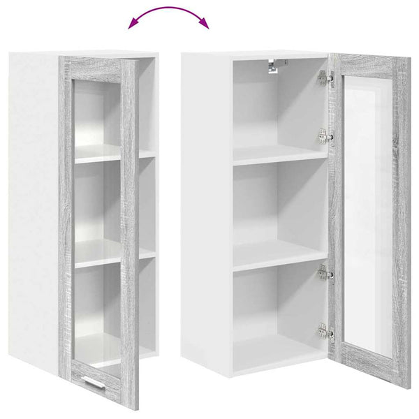 Grauer Hängeschrank Sonoma, 40x31x100 cm