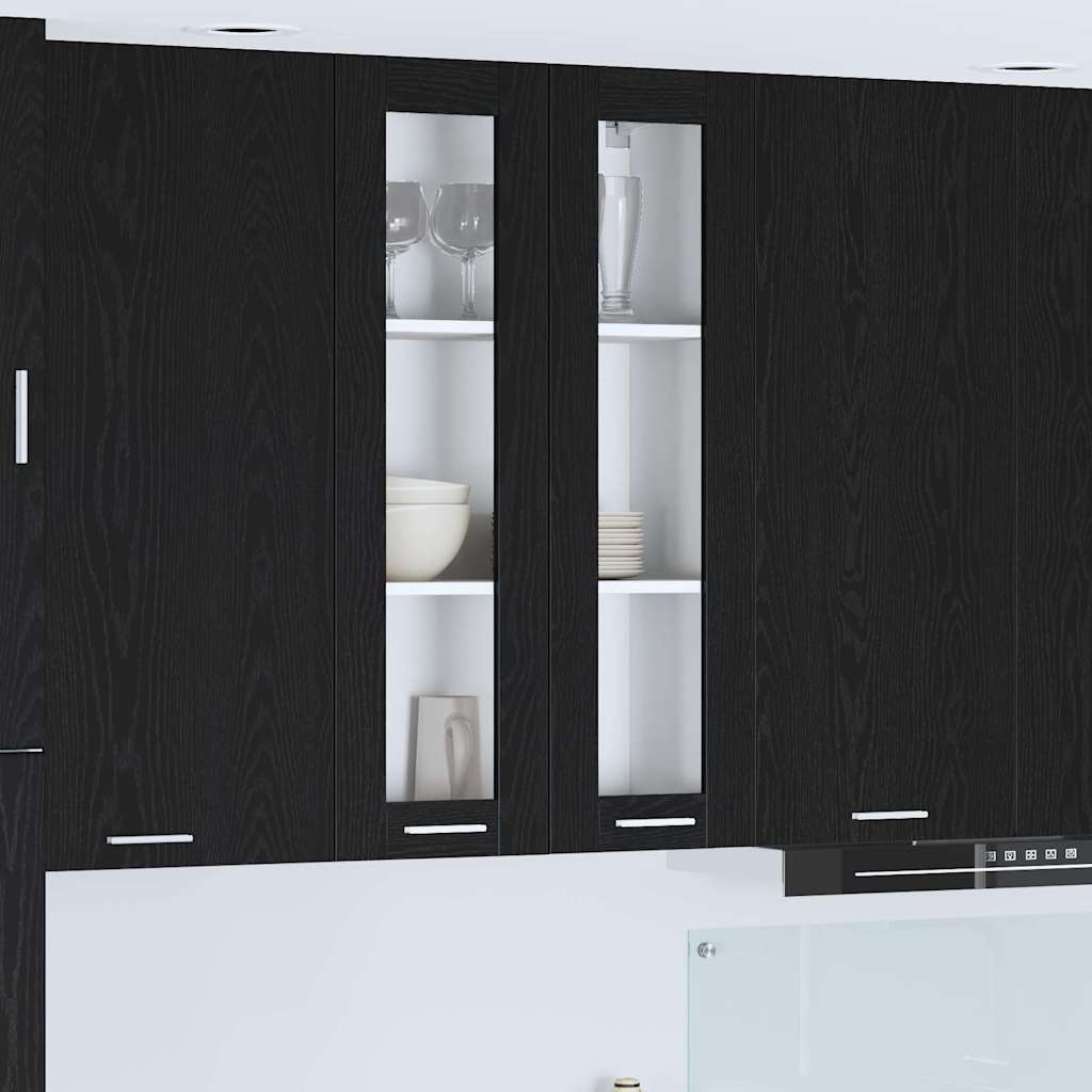Hängeschrank Schwarz Eichen-Optik 60x100 cm