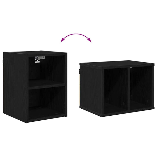 Hängeschrank Schwarz Eichen-Optik 30x29,5x40 cm