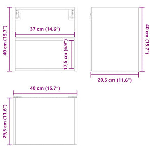 Hängeschrank Weiß 40 cm mit Stauraum
