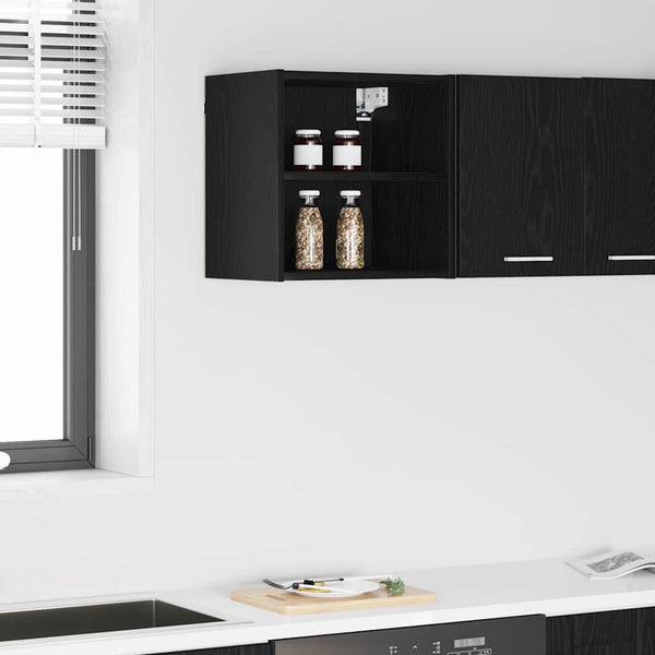vidaXL Meuble haut mural noir aspect chêne 40 x 29,5 x 40 cm
