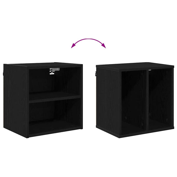 vidaXL Meuble haut mural noir aspect chêne 40 x 29,5 x 40 cm