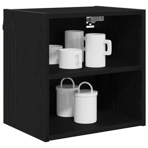 vidaXL Meuble haut mural noir aspect chêne 40 x 29,5 x 40 cm