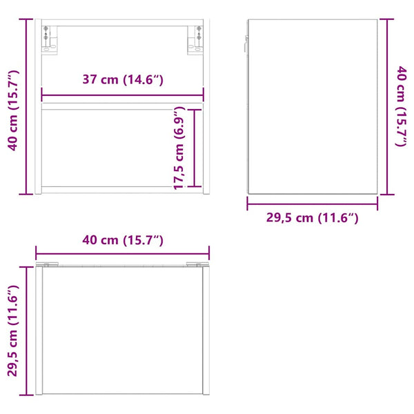 Hängeschrank Beton Grau 40 cm