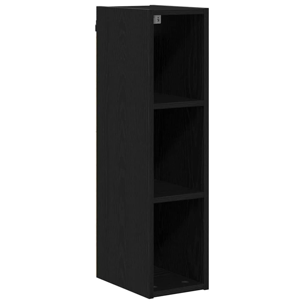 vidaXL Meuble haut mural noir aspect chêne 20 x 29,5 x 80 cm