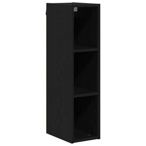 vidaXL Meuble haut mural noir aspect chêne 20 x 29,5 x 80 cm