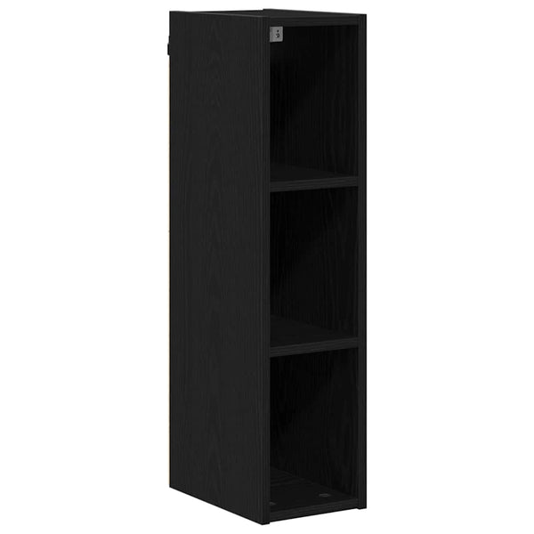 vidaXL Meuble haut mural noir aspect chêne 20 x 29,5 x 80 cm