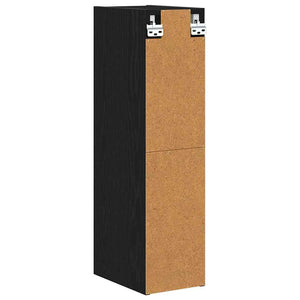 vidaXL Meuble haut mural noir aspect chêne 20 x 29,5 x 80 cm