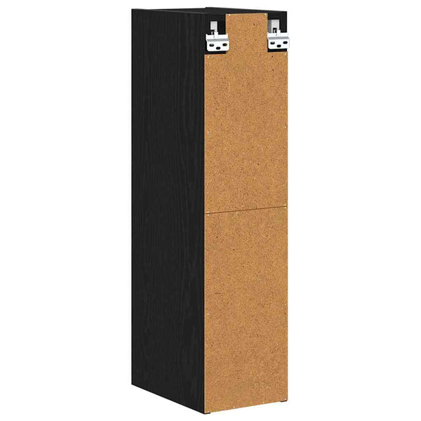 vidaXL Meuble haut mural noir aspect chêne 20 x 29,5 x 80 cm