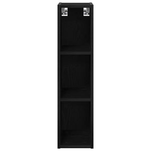 vidaXL Meuble haut mural noir aspect chêne 20 x 29,5 x 80 cm