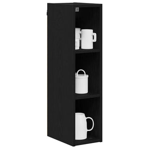 vidaXL Meuble haut mural noir aspect chêne 20 x 29,5 x 80 cm