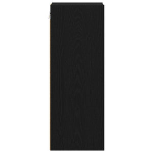 vidaXL Meuble haut mural noir aspect chêne 20 x 29,5 x 80 cm