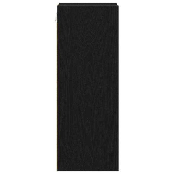 vidaXL Meuble haut mural noir aspect chêne 20 x 29,5 x 80 cm