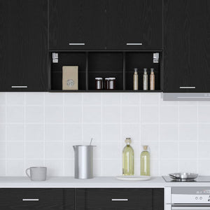 vidaXL Armoire murale noire aspect chêne 30 x 29,5 x 80 cm