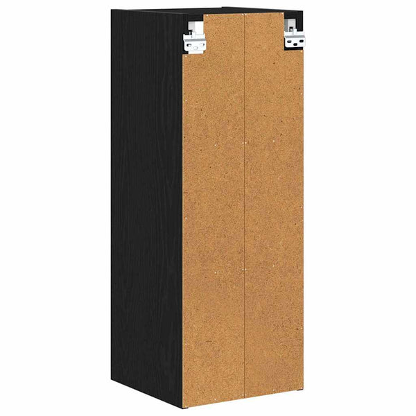 vidaXL Armoire murale noire aspect chêne 30 x 29,5 x 80 cm