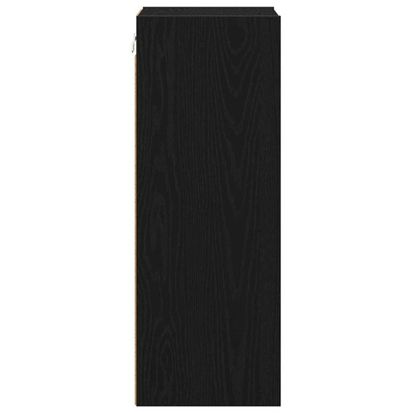 vidaXL Armoire murale noire aspect chêne 30 x 29,5 x 80 cm