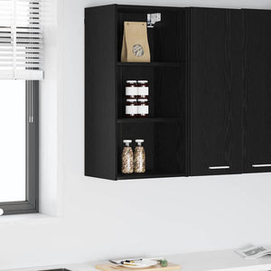 Hängeschrank Schwarz Eichen-Optik 40x80 cm