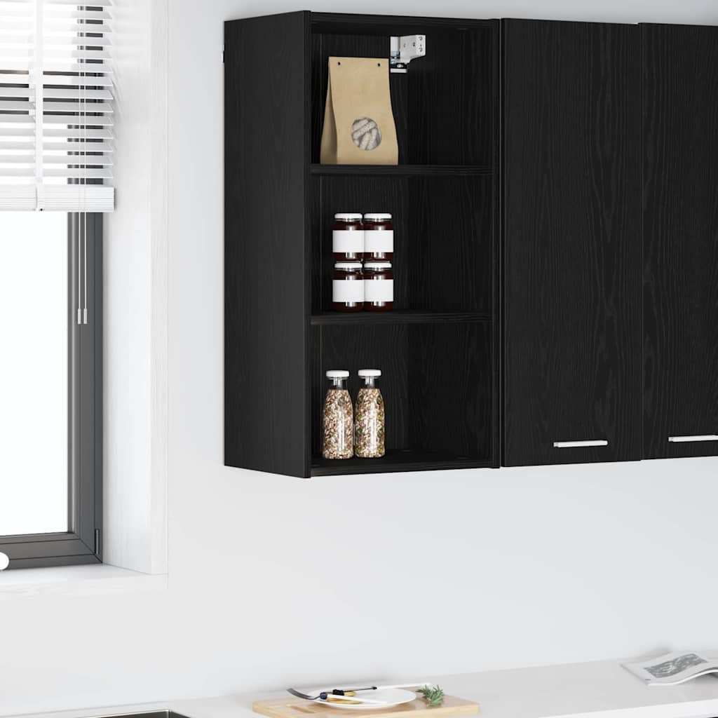 Hängeschrank Schwarz Eichen-Optik 40x80 cm