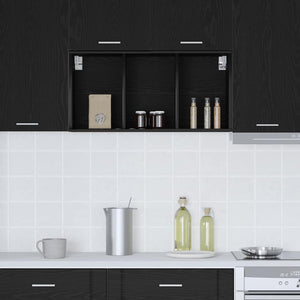 Hängeschrank Schwarz Eichen-Optik 40x80 cm