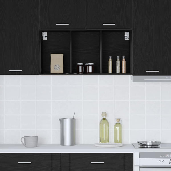 Hängeschrank Schwarz Eichen-Optik 40x80 cm