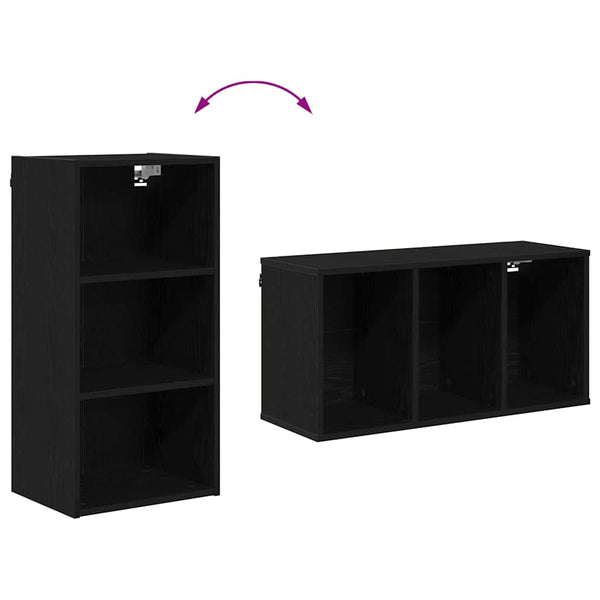 Hängeschrank Schwarz Eichen-Optik 40x80 cm