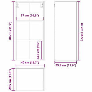 Hängeschrank Altholz 40x80 cm