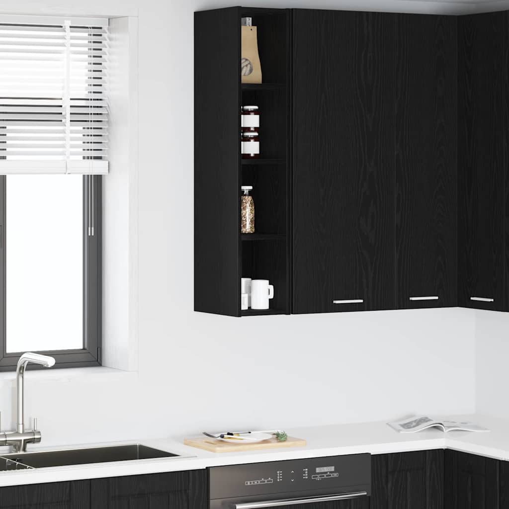 vidaXL Wall Cabinet Black Oak Look 20 x 29.5 x 100 cm