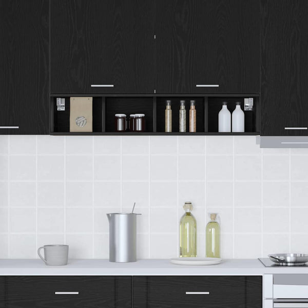 vidaXL Wall Cabinet Black Oak Look 20 x 29.5 x 100 cm
